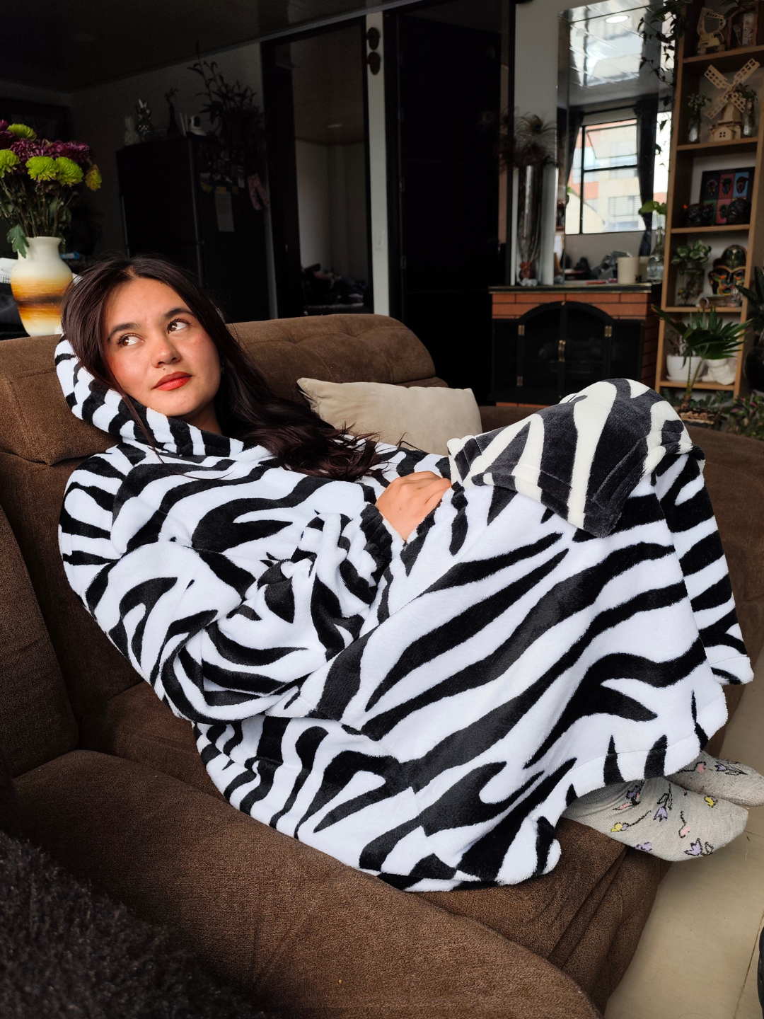 Buzo gigante cobija Cebra