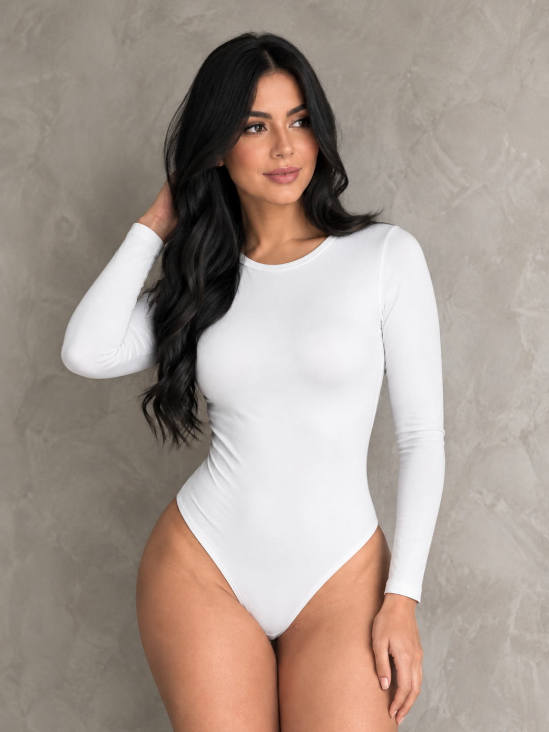 Body basico manga larga cuello redondo