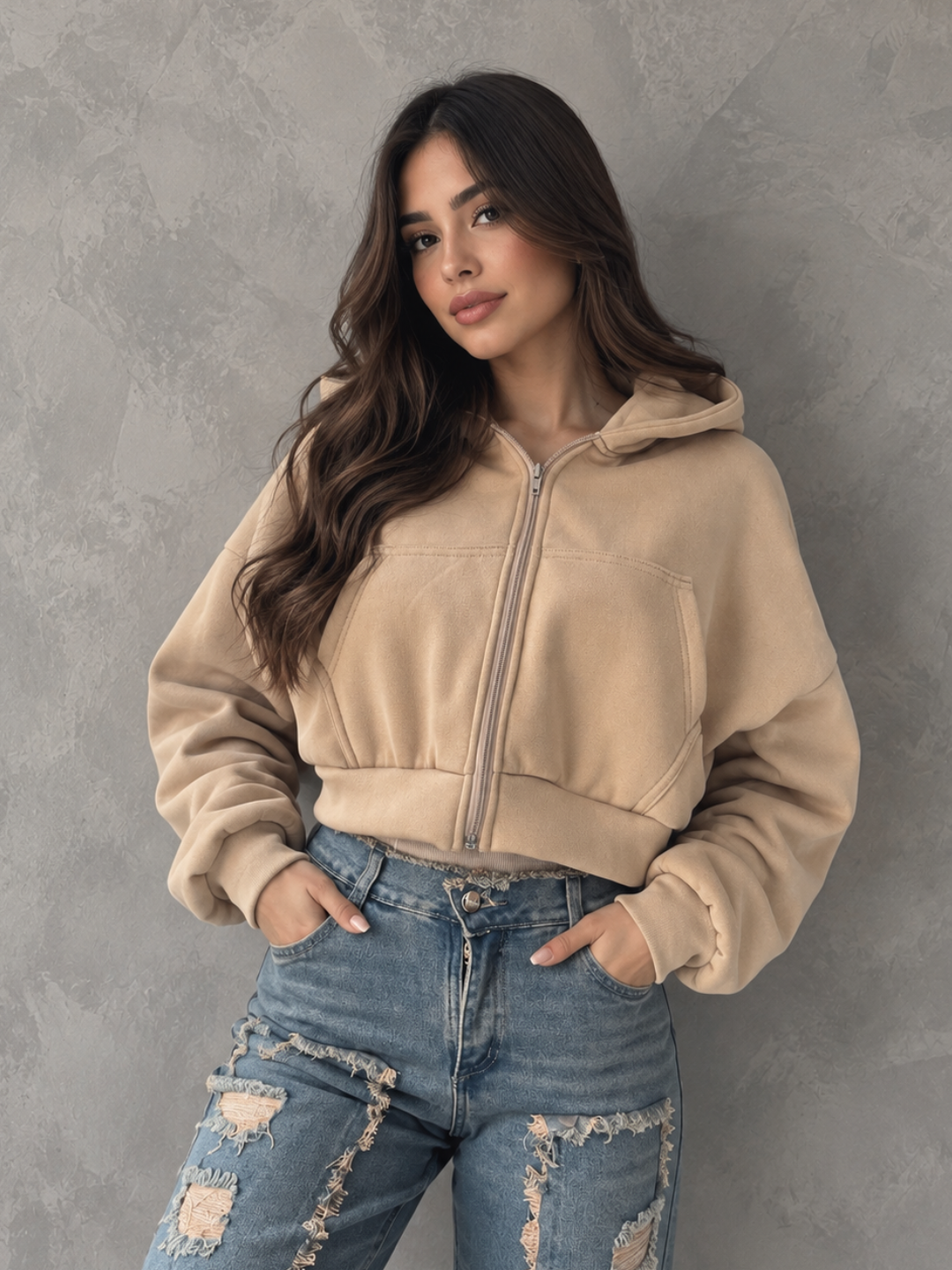 Chaqueta en algodon con capota