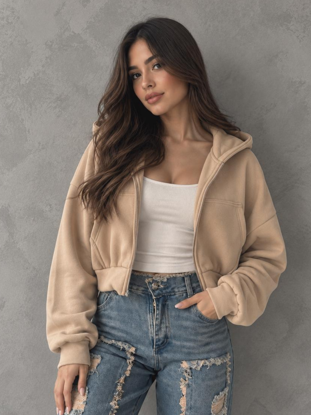 Chaqueta en algodon con capota