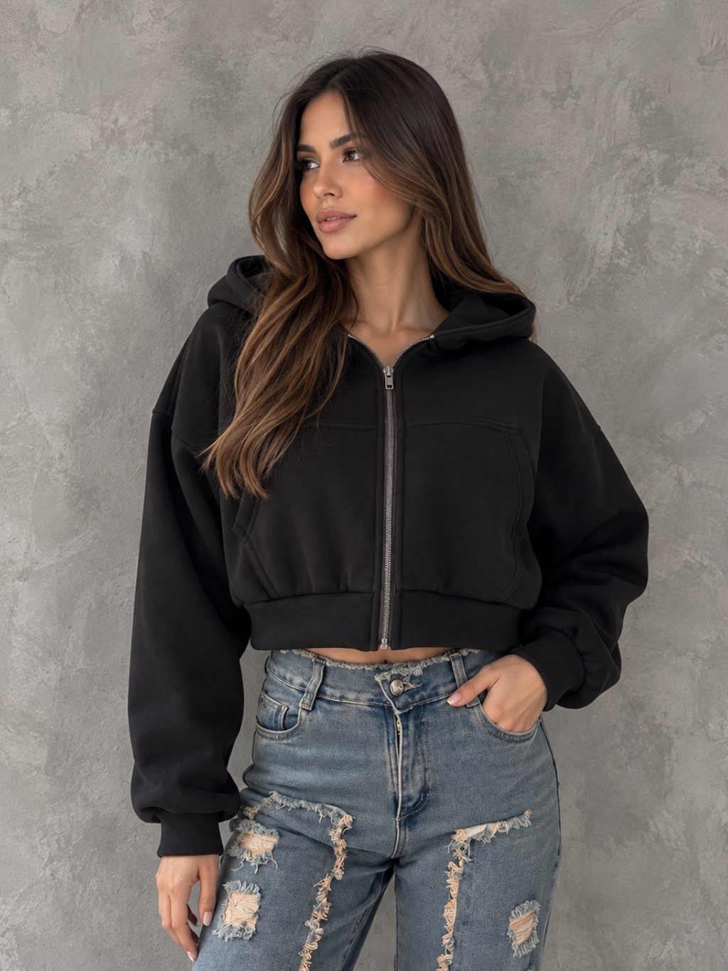 Chaqueta en algodon con capota