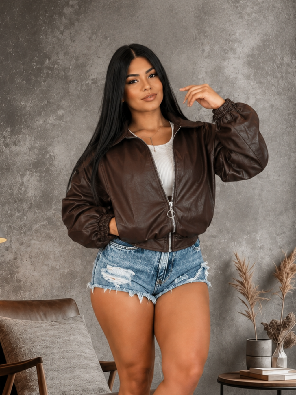 Chaqueta Cuero Oversize