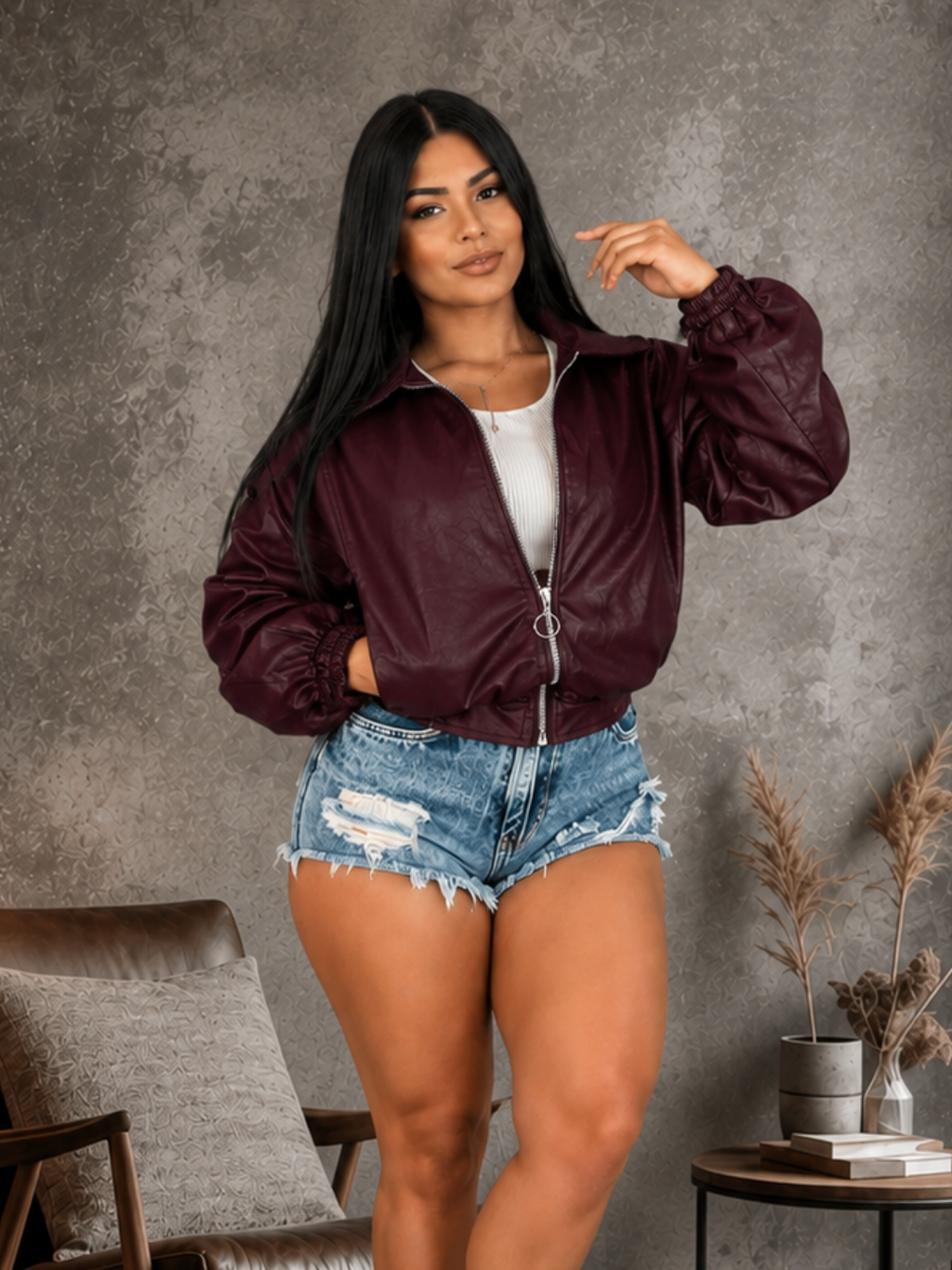 Chaqueta Cuero Oversize