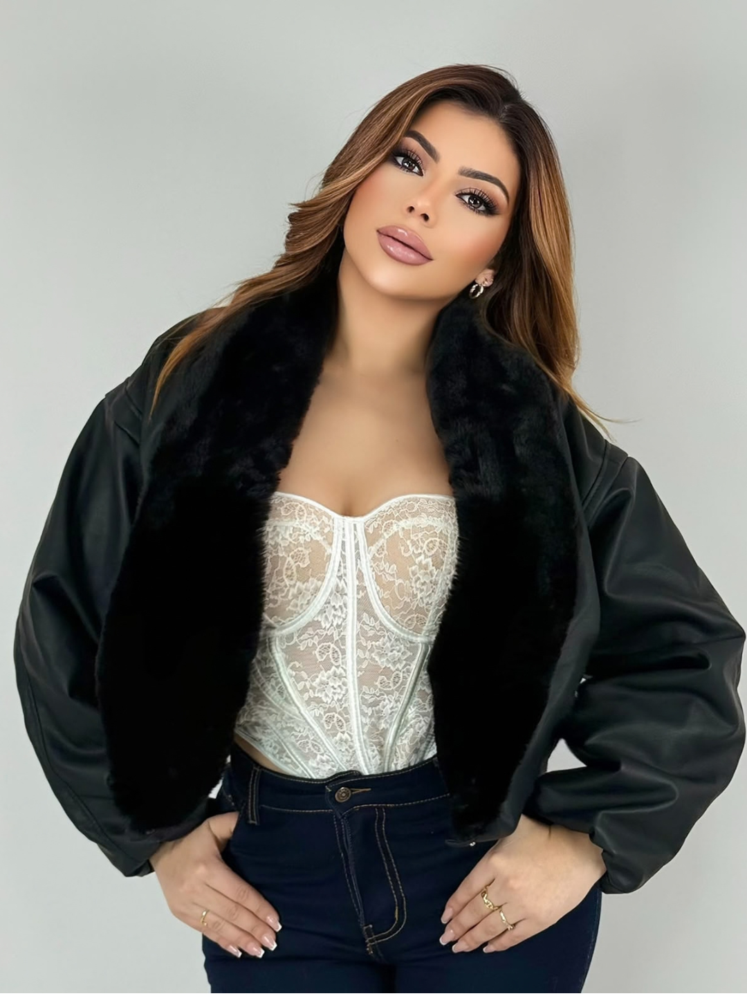 Chaqueta sintetico Con Peluche