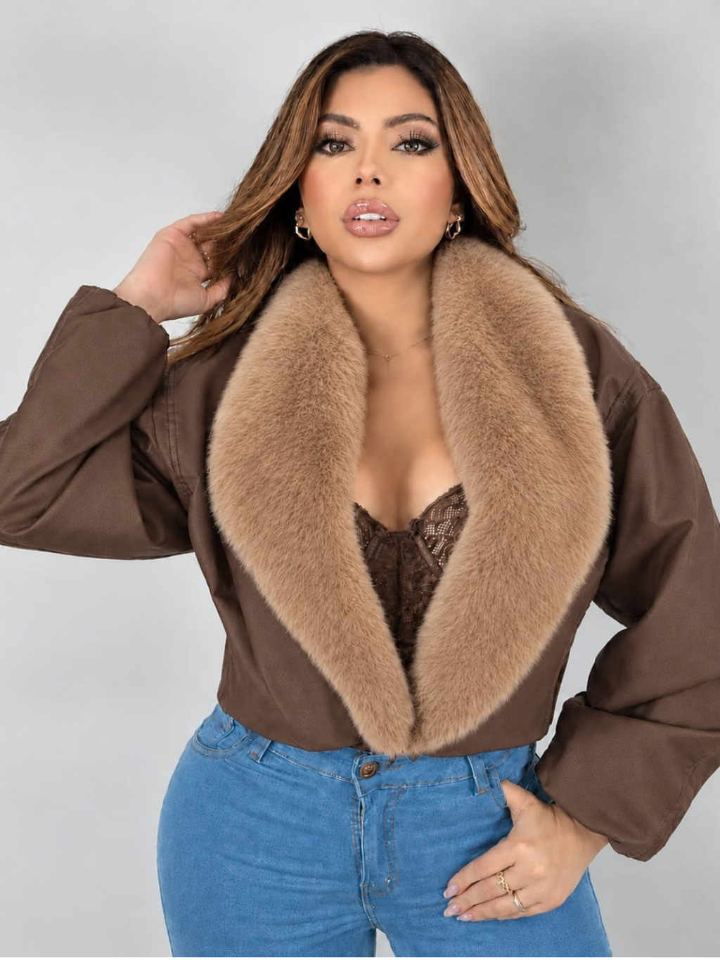 Chaqueta sintetico Con Peluche