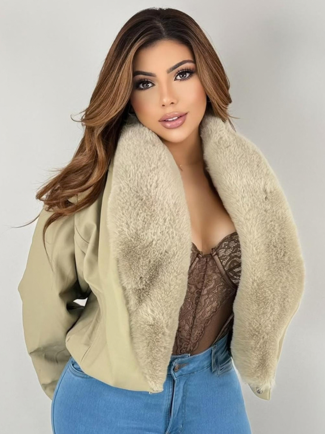 Chaqueta sintetico Con Peluche