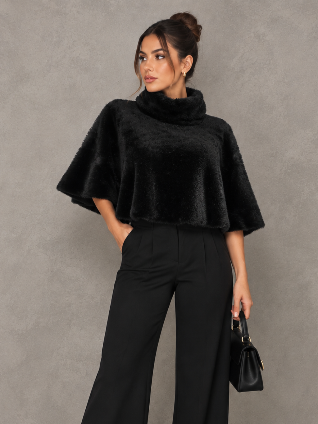 Ruana Peluche cuello alto